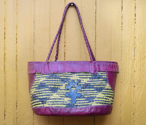Purple Blue Symbol woven bag