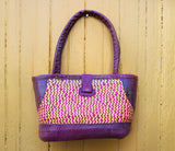 Red Purple Diamond woven bag