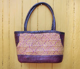 Red Purple Diamond woven bag